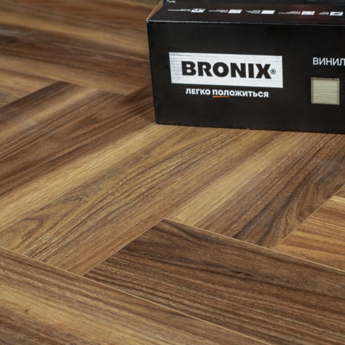 Каменный SPC ламинат BRONIX KVARR Herringbone Walnut (635х127х4мм)